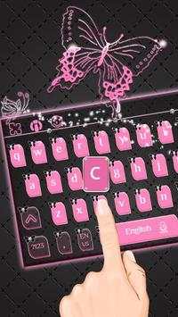 Pink Black Butterfly Keyboard screenshot 3