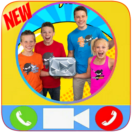 Chat with Ninja Kidz 📱 Fake Video Call أيقونة