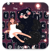 Girl and black bear keyboard theme icon