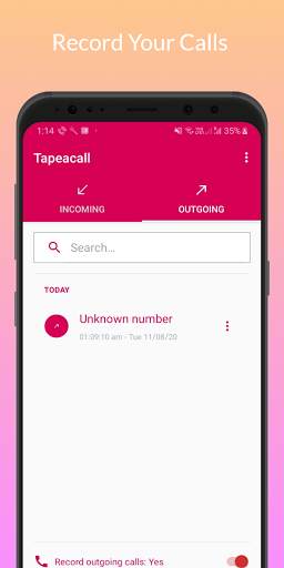 Tapeacall - Free Automatic Call Recorder, ACR screenshot 1