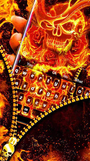 Burning Dragon Skull Zipper Keyboard screenshot 1