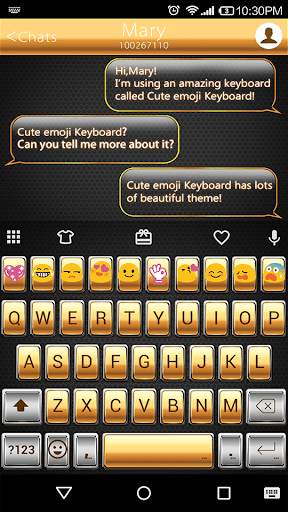 Gold Classic Emoji Keyboard स्क्रीनशॉट 1