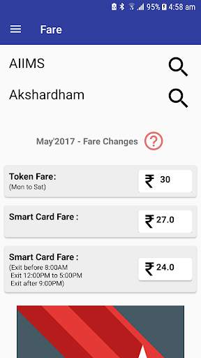 Delhi Metro Nav Fare Route Map 4 تصوير الشاشة