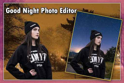 Good Night Photo Frame : Cut Paste Editor screenshot 2