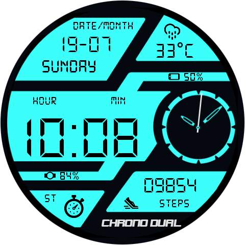 Chrono Dual Watch Face & Clock Live Wallpaper screenshot 12