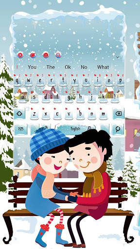 Winter Couple Keyboard Theme screenshot 1