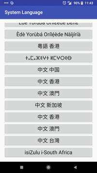 System Language screenshot 2