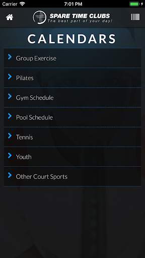 Spare Time Sports Clubs Mobile App screenshot 2