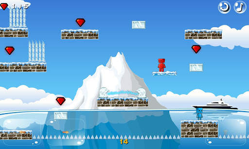 Two Players - Square Bros In Frozen World screenshot 3