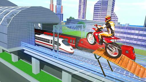 Tricky Bike Stunt vs Train screenshot 3