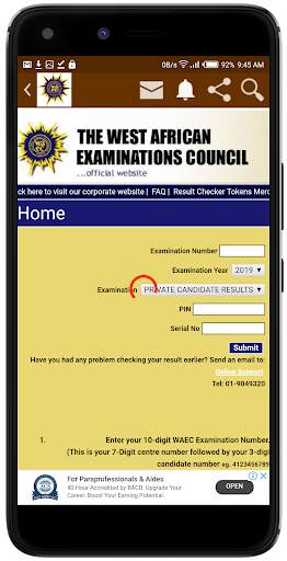 Waec Mobile screenshot 2