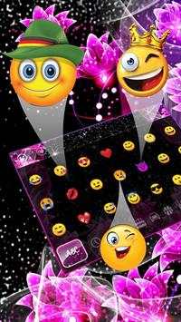 Glitter Neon Butterfly Keyboard Theme screenshot 3