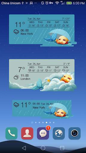 Cute weather forecast clock widget screenshot 2