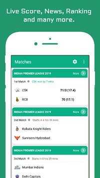 CricScore - Live cricket score, Schedule,World cup screenshot 1