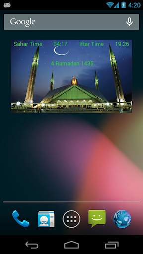 Sahar & Iftar Time Widget screenshot 1