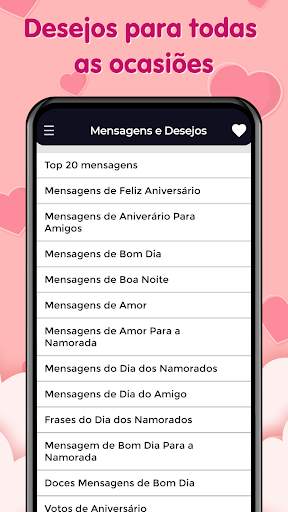 Mensagens Desejos SMS Coleção screenshot 1