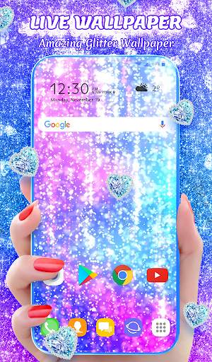 Neon Glitter Live Wallpaper & Animated Keyboard screenshot 1