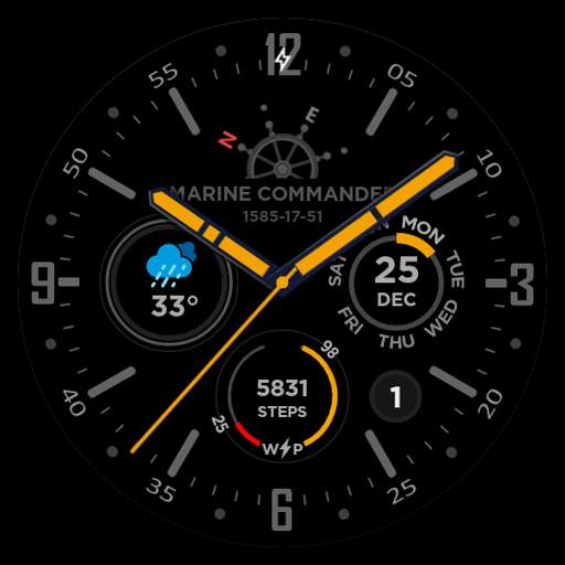 Marine Commander watch face 5 تصوير الشاشة