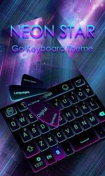 Neon Star Emoji Keyboard Theme screenshot 1