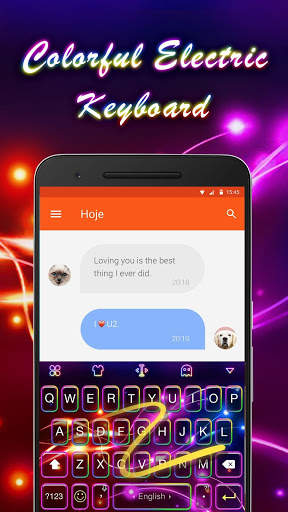 Electric Emoji Keyboard Theme скриншот 4