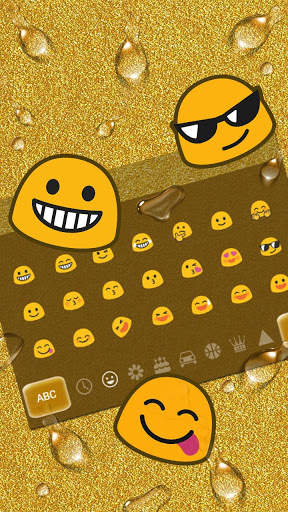 Beautiful Golden Drop Keyboard Theme screenshot 3