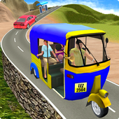 City Tuk Tuk Auto Rickshaw Taxi Driver 3D icon