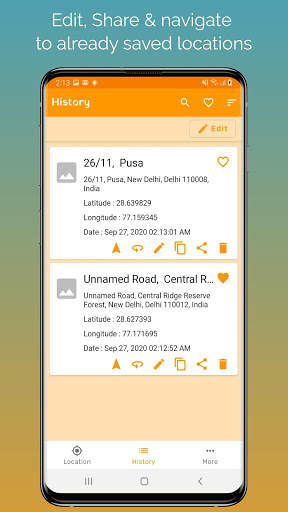 Gps Coordinates finder - save & share location स्क्रीनशॉट 3