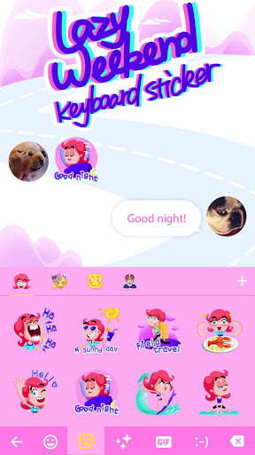 Lazy Weekend Keyboard Sticker स्क्रीनशॉट 3