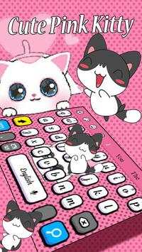 Cute Pink Kitty Keyboard screenshot 3