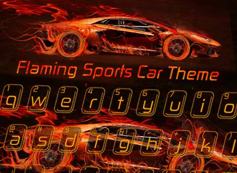 Flaming Sports Car Keyboard Theme screenshot 4