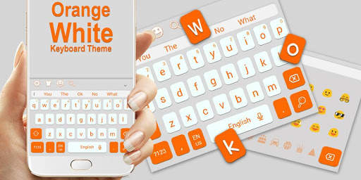 Orange White Keyboard Theme screenshot 5