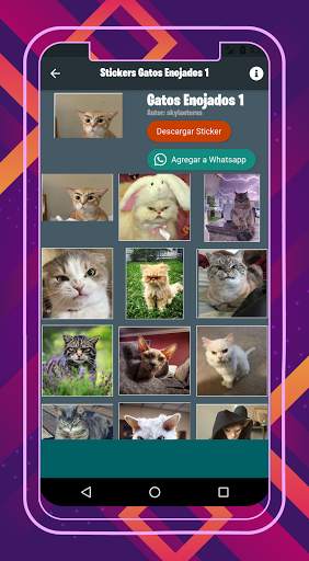 Sticker of sad and angry cats WAStickerApp स्क्रीनशॉट 4