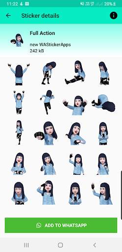 moving stickers for whatsapp - Denim Girls Sticker screenshot 5