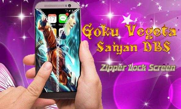 Goku Vegeta Saiyan DBS Zipper Lock Screen screenshot 3