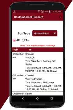 Chidambaram Bus Info screenshot 1