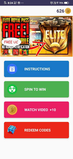 Free UC,Royal Pass & Skins screenshot 1