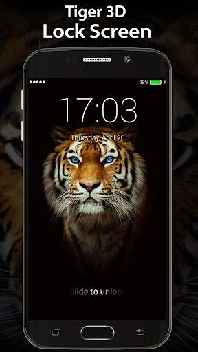 Tiger 3D Lock Screen 1 تصوير الشاشة