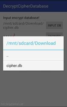 SQLCipher Decrypt скриншот 1
