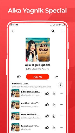 Alka Yagnik Old song, Romantic, sad song MP3 App screenshot 2