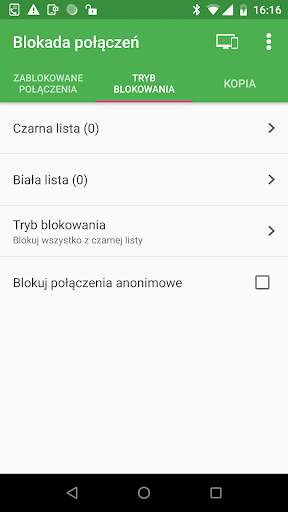 Blokada połączeń & Utworzyć kopię zapasową screenshot 2