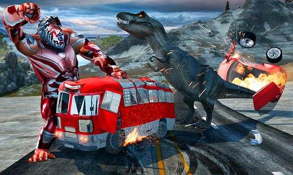 Wild Gorilla Transforming Robot: Dino Hunting Game screenshot 3