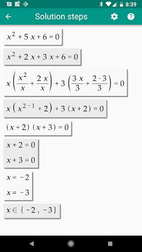 ALGEBRATOR-step-by-step solver screenshot 2