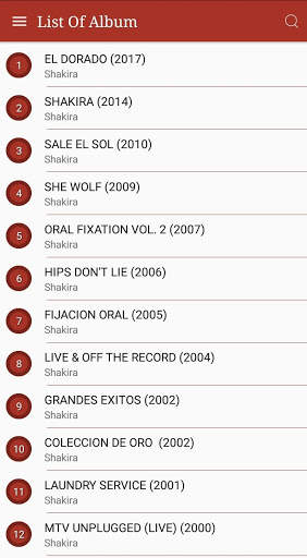 All Shakira Songs Lyrics 1 تصوير الشاشة