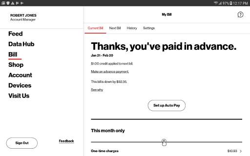 My Verizon Mobile for Tablets screenshot 2