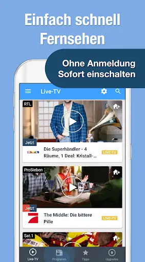 TV.de Live TV App Fernsehen screenshot 1