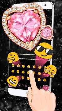 Pink Heart Diamond Keyboard Theme screenshot 2