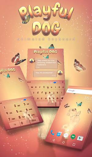 Playful Dog Animated Keyboard   Live Wallpaper screenshot 1