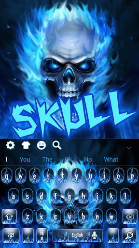 Blue Flaming Skull Keyboard Theme screenshot 4