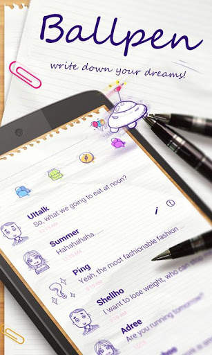 (FREE) GO SMS BALLPEN THEME screenshot 1