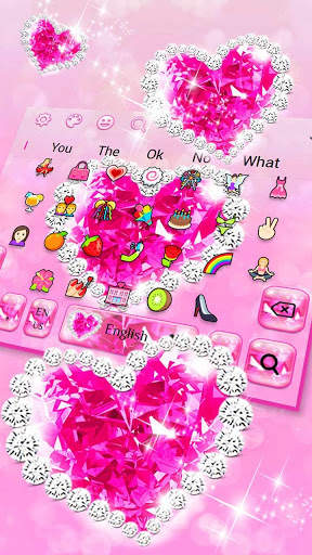 Sparkling Diamond Love Keyboard Theme screenshot 3